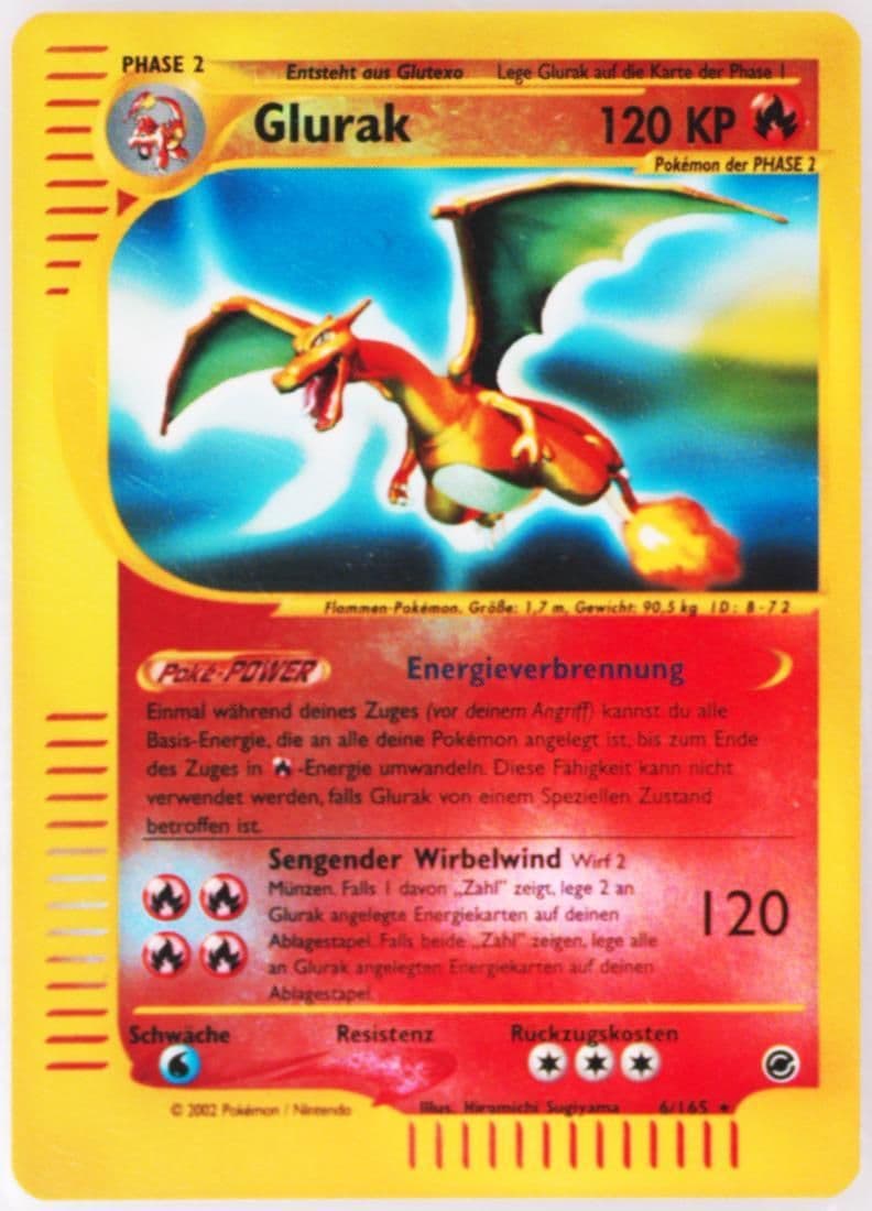Glurak-Reverse Foil German (6) 2002 Pokemon Expedition