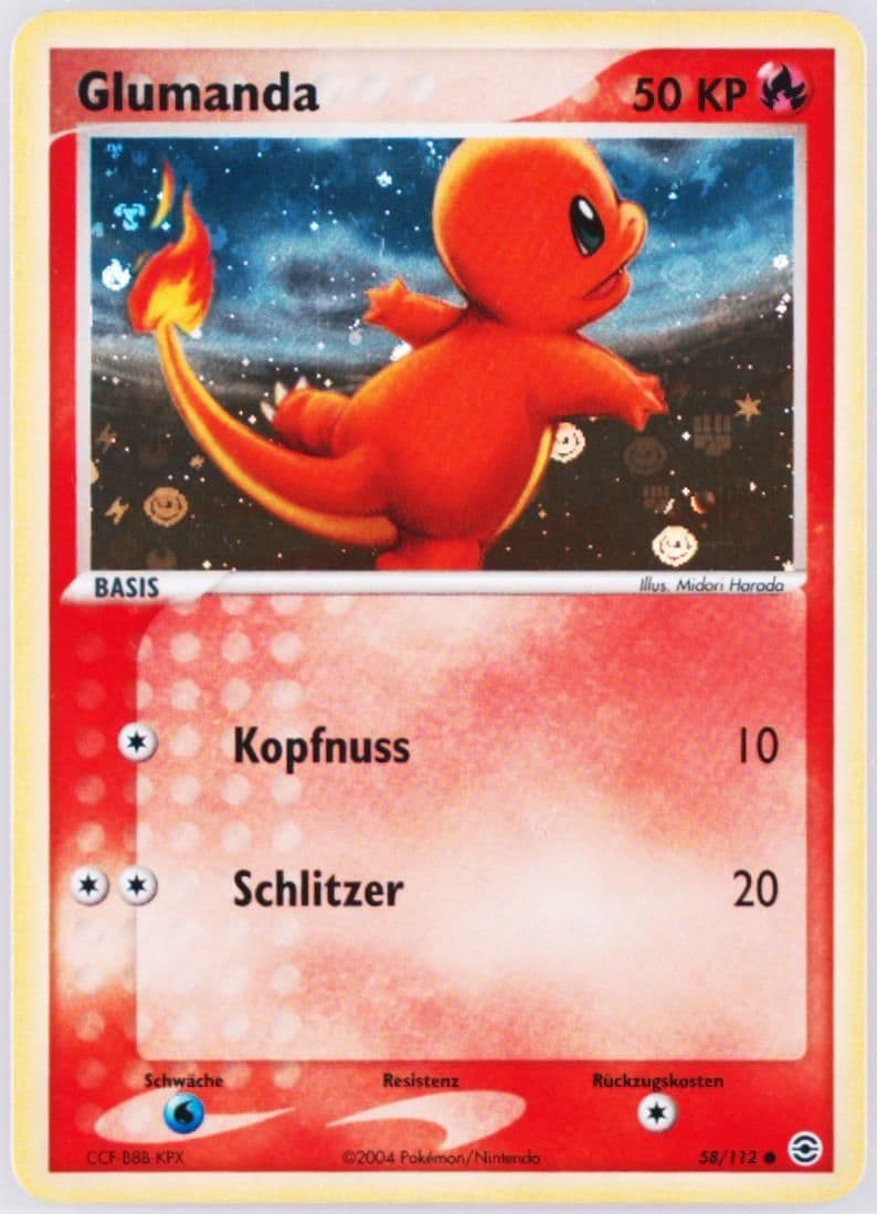 Glumanda-Reverse Foil German (58) 2004 Pokemon EX Fire Red & Leaf Green