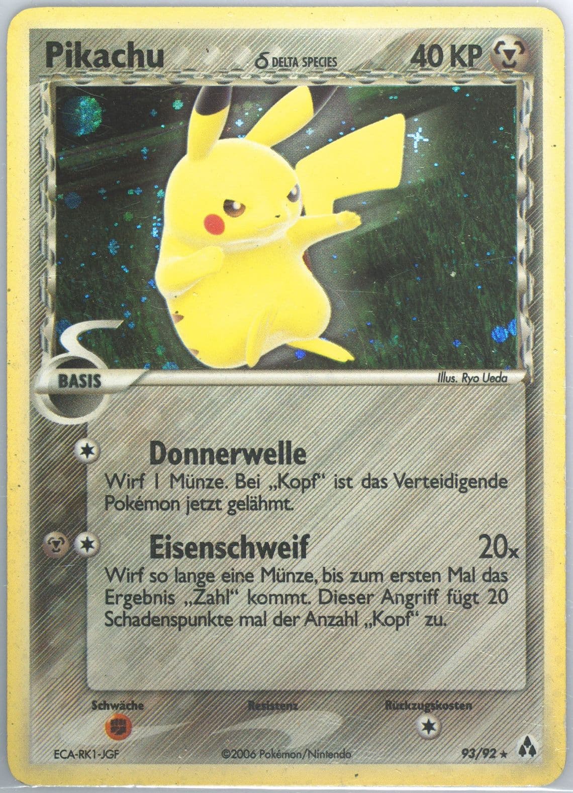 Pikachu-Holo German (93) 2006 Pokemon EX Legend Maker