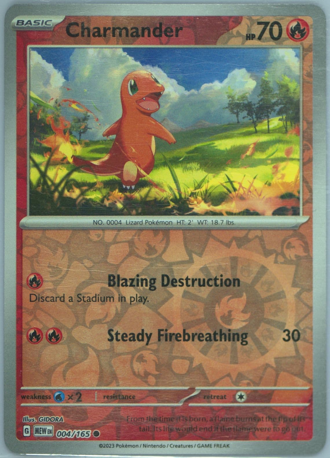 Charmander Reverse Holo (004) 2023 Pokemon Mew EN-151