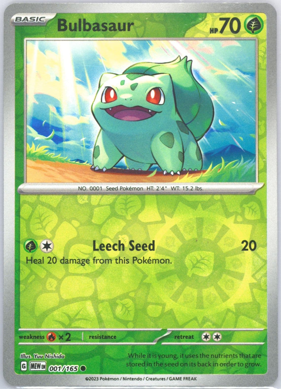 Bulbasaur Reverse Holo (001) 2023 Pokemon Mew EN-151