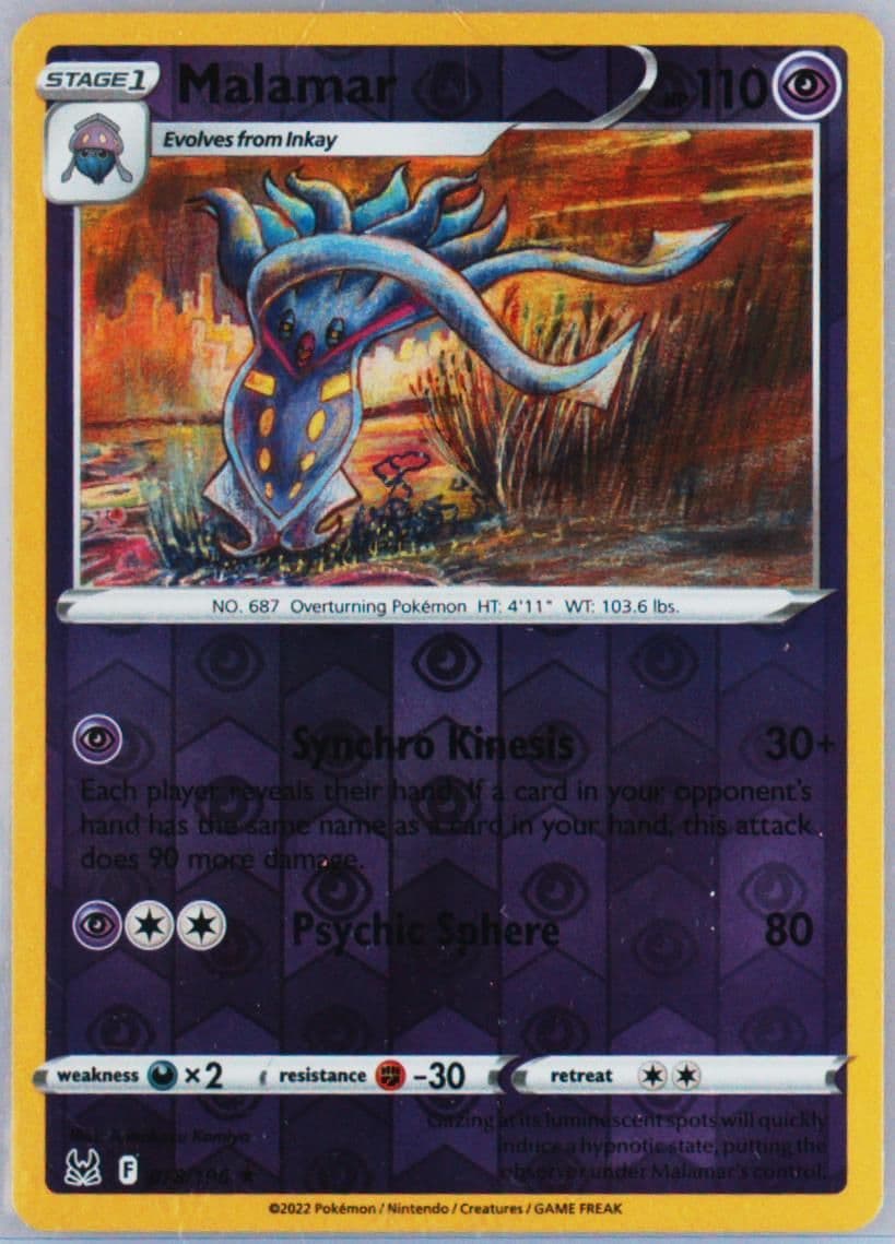 Malamar-Reverse Foil (078) 2022 Pokemon Sword & Shield Lost Origin