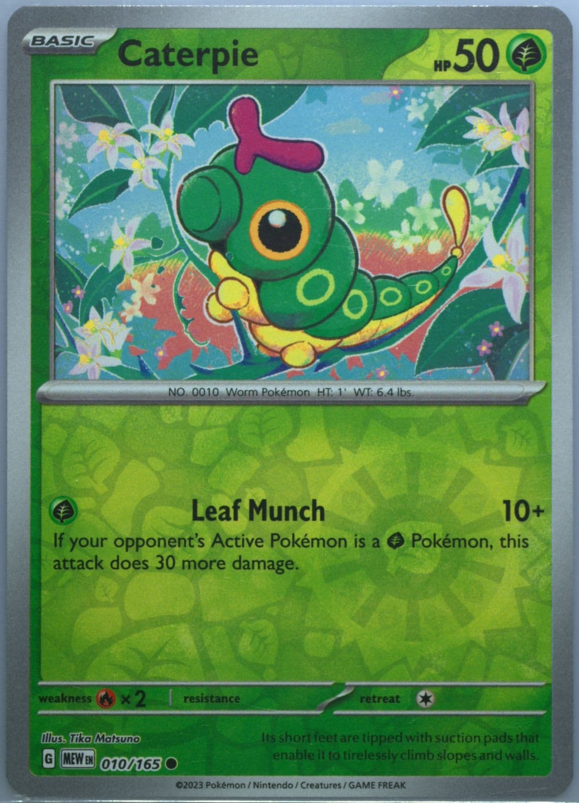 Caterpie Reverse Holo (010) 2023 Pokemon Mew EN-151