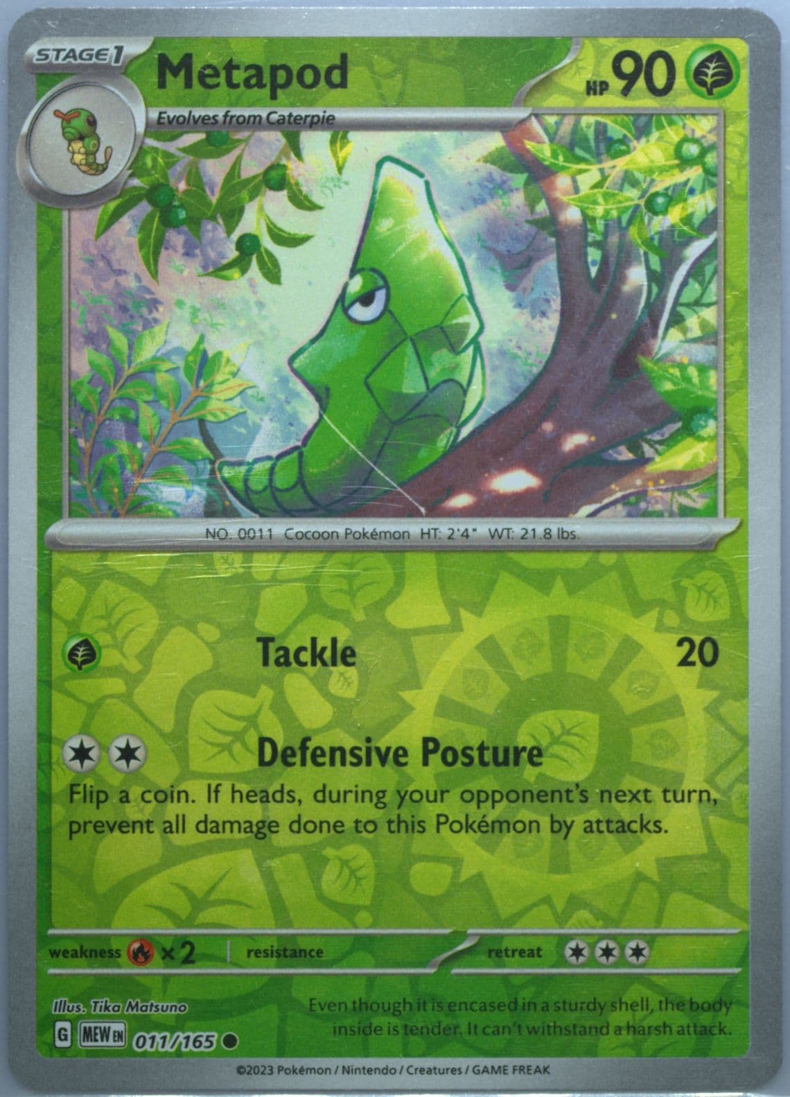 Metapod Reverse Holo (011) 2023 Pokemon Mew EN-151