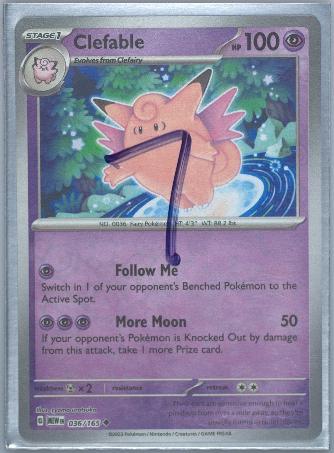 Clefable Reverse Holo (036) 2023 Pokemon Mew EN-151