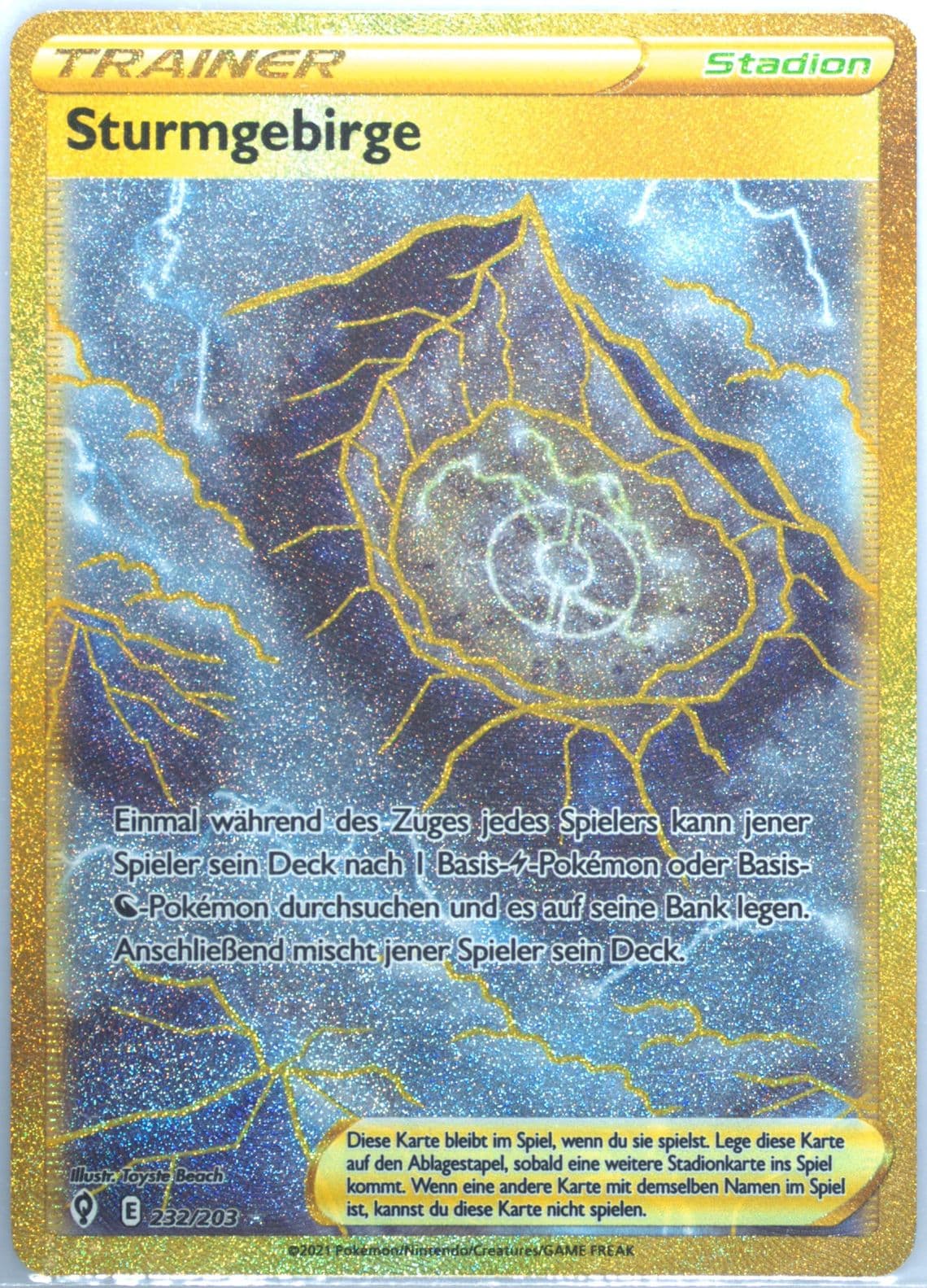 Full Art/Sturmgebirge German-Secret (232) 2021 Pokemon Sword & Shield Evolving Skies