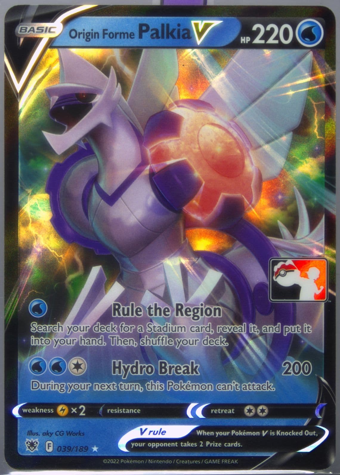 Origin Forme Palkia V (039) 2023 Pokemon Play! Pokemon Prize Pack: Series 3