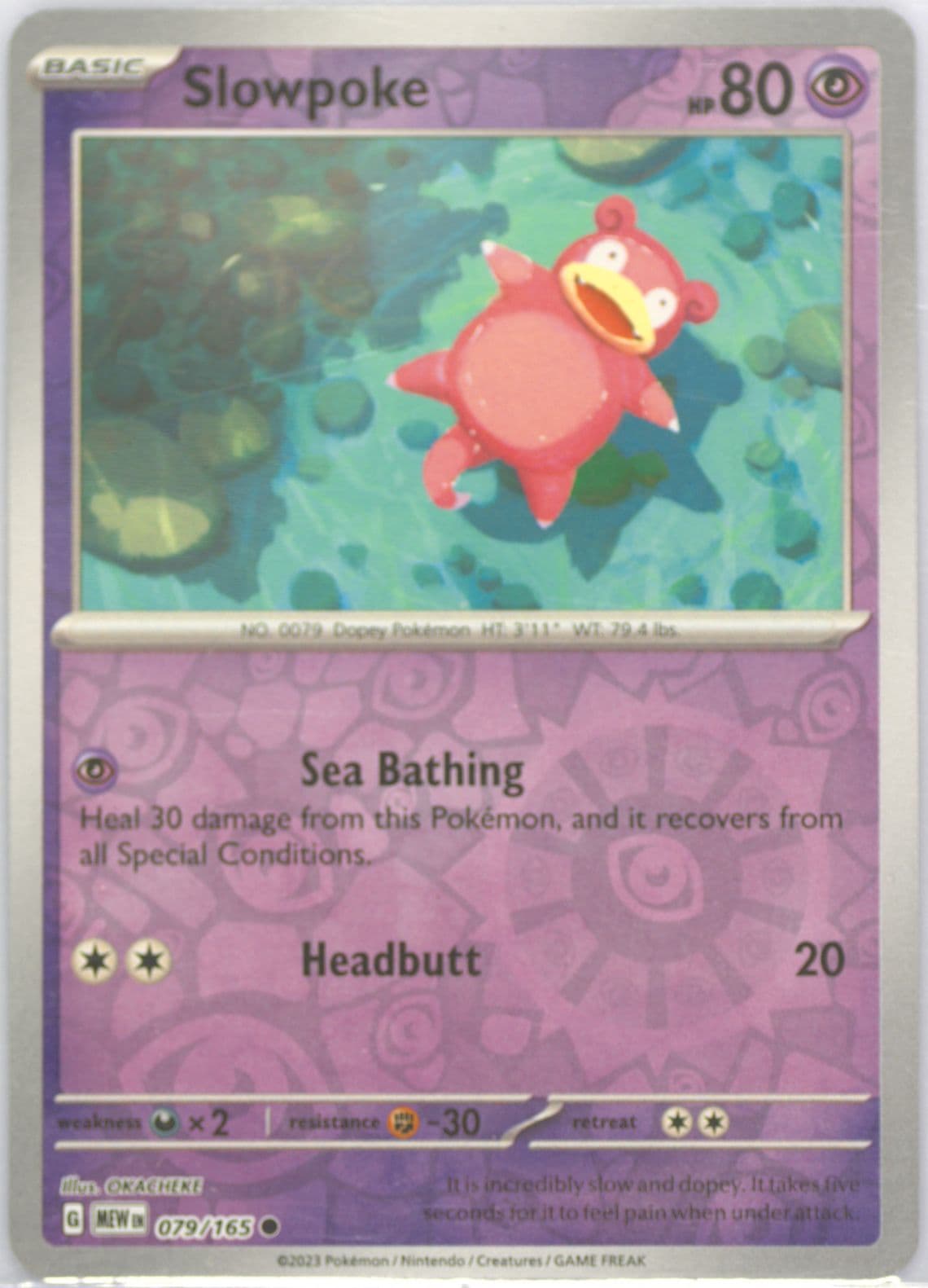 Slowpoke Reverse Holo (079) 2023 Pokemon Mew EN-151