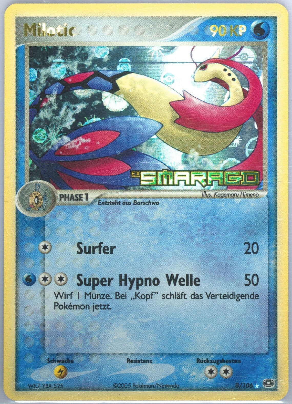 Milotic-Reverse Foil German (8) 2005 Pokemon EX Emerald