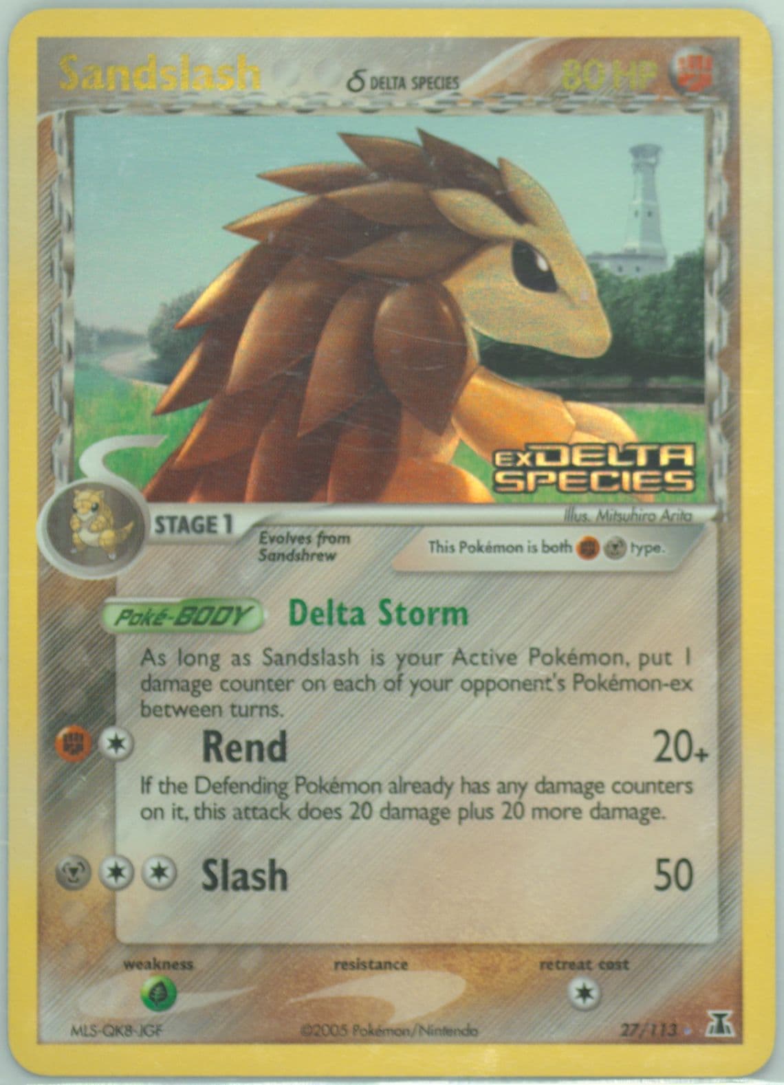 Sandamer-Reverse Foil German (27) 2005 Pokemon EX Delta Species