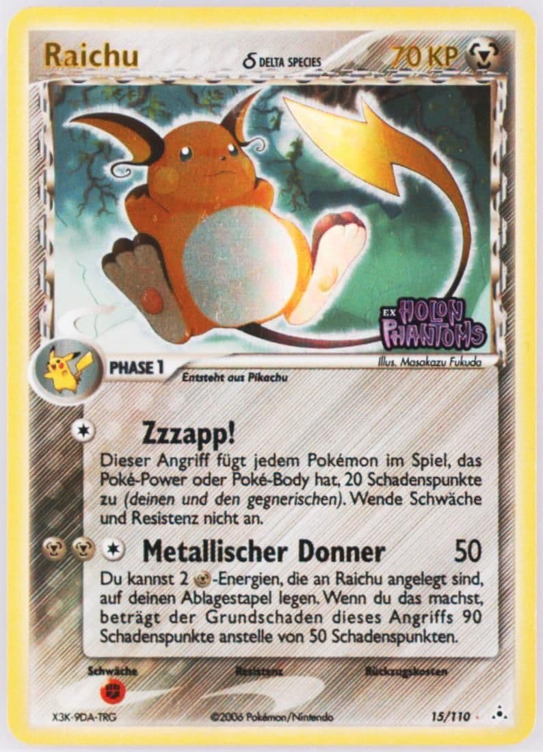 Raichu-Reverse Foil German (15) 2006 Pokemon EX Holon Phantoms