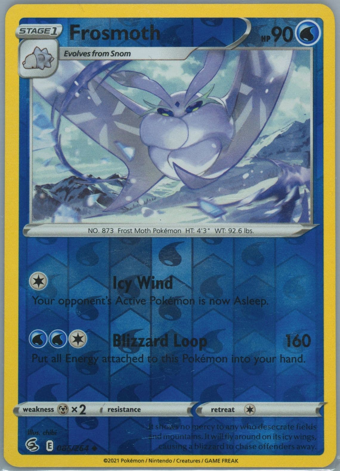 Frosmoth-Reverse Foil (085) 2021 Pokemon Sword & Shield Fusion Strike