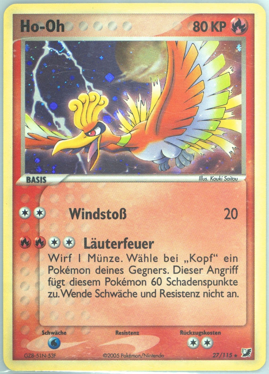 HO-Oh-Holo Golden Sky Theme Deck-German (27) 2005 Pokemon EX Unseen Forces