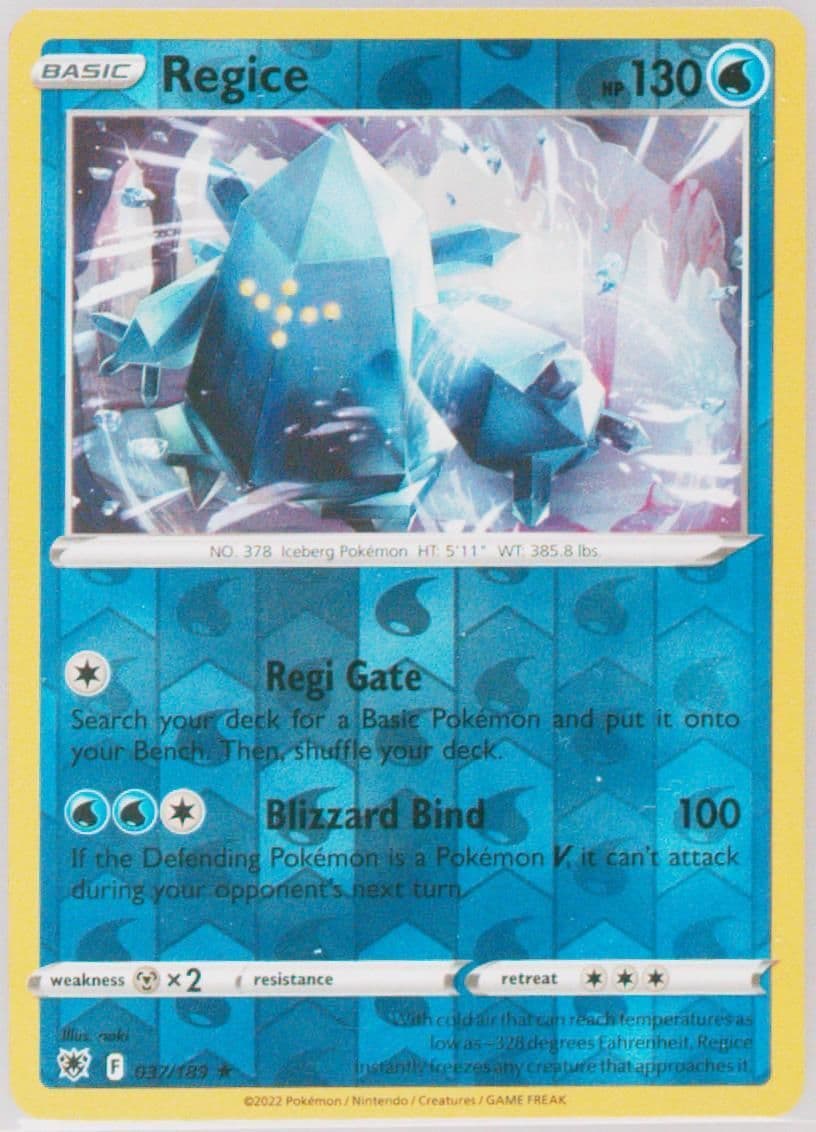 Regice-Reverse Foil (037) 2022 Pokemon Sword & Shield Astral Radiance