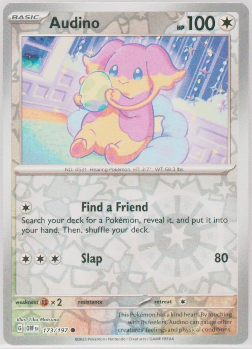 Audino Reverse Holo (173) 2023 Pokemon Obf EN-Obsidian Flames