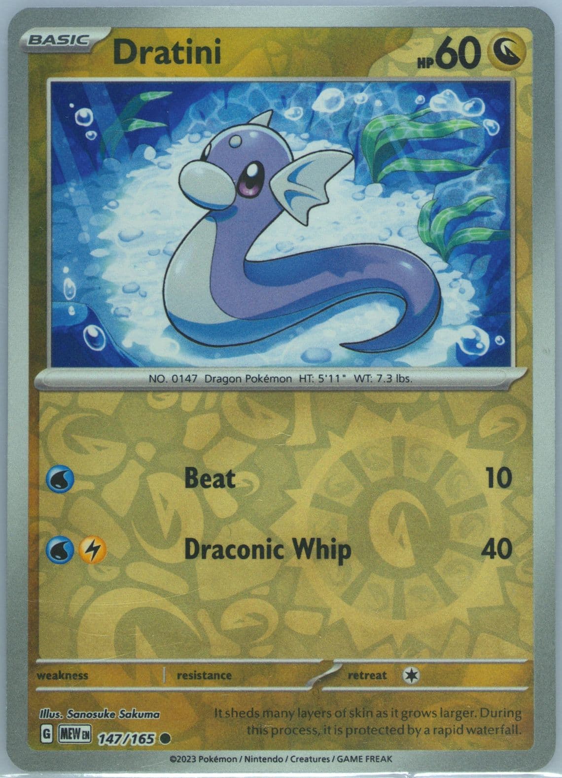 Dratini Reverse Holo (147) 2023 Pokemon Mew EN-151
