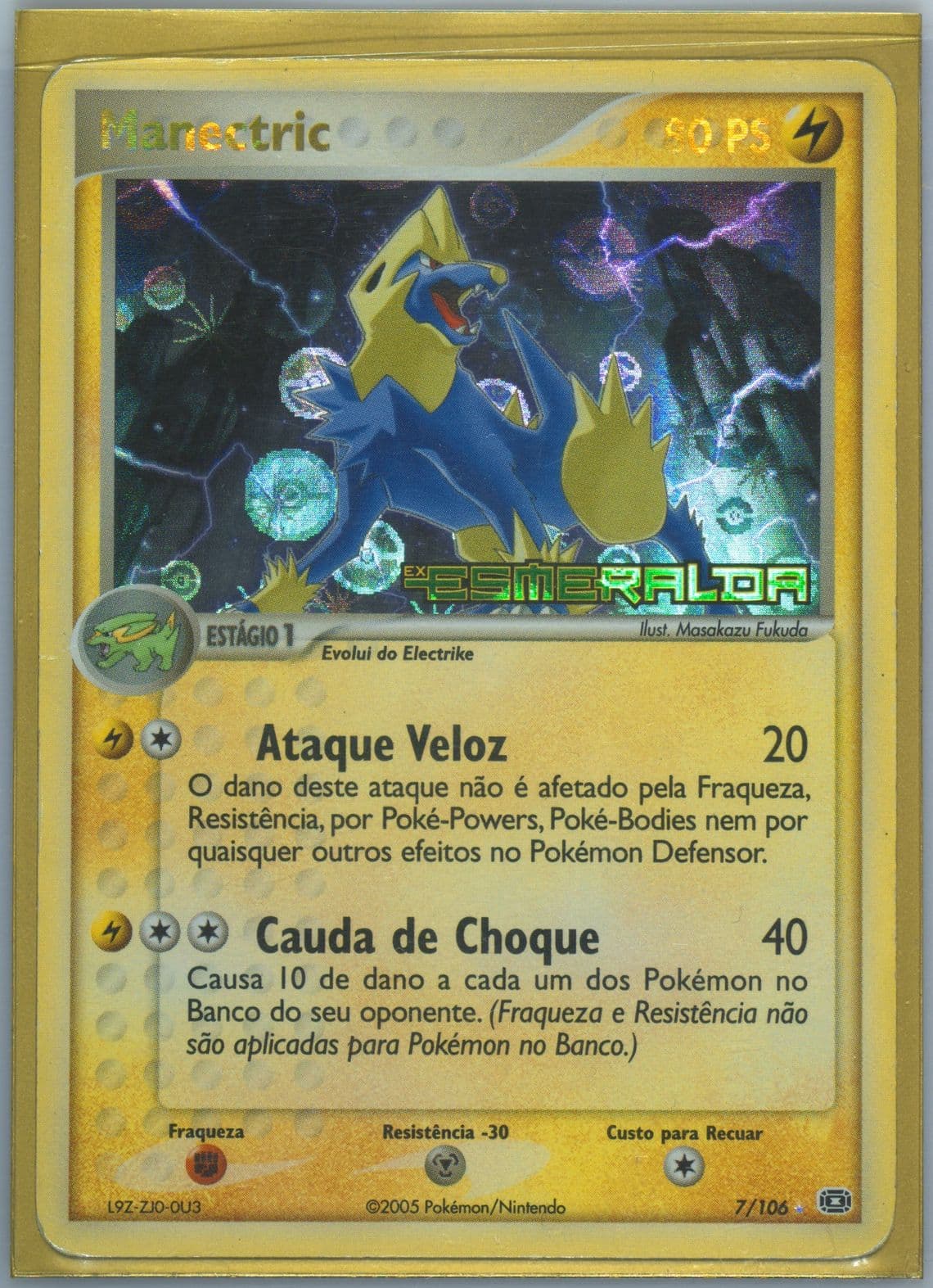 Manectric-Reverse Foil Portuguese (7) 2005 Pokemon EX Emerald