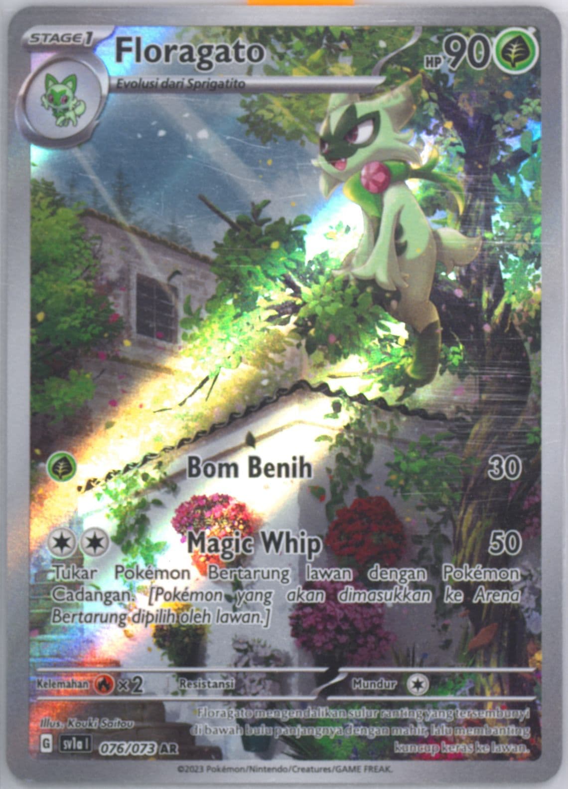 Floragato Art Rare (076) 2023 Pokemon Indonesian Sv1a I-Triplet Beat