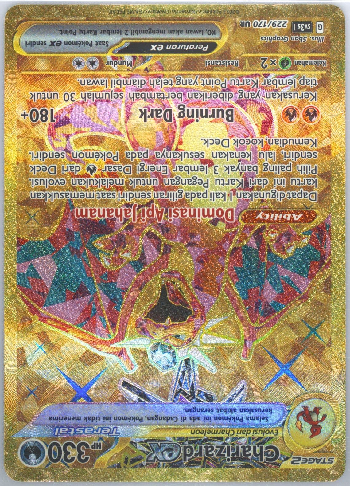 Charizard EX Ultra Rare (229) 2023 Pokemon Indonesian Sv3s I-Black Shine