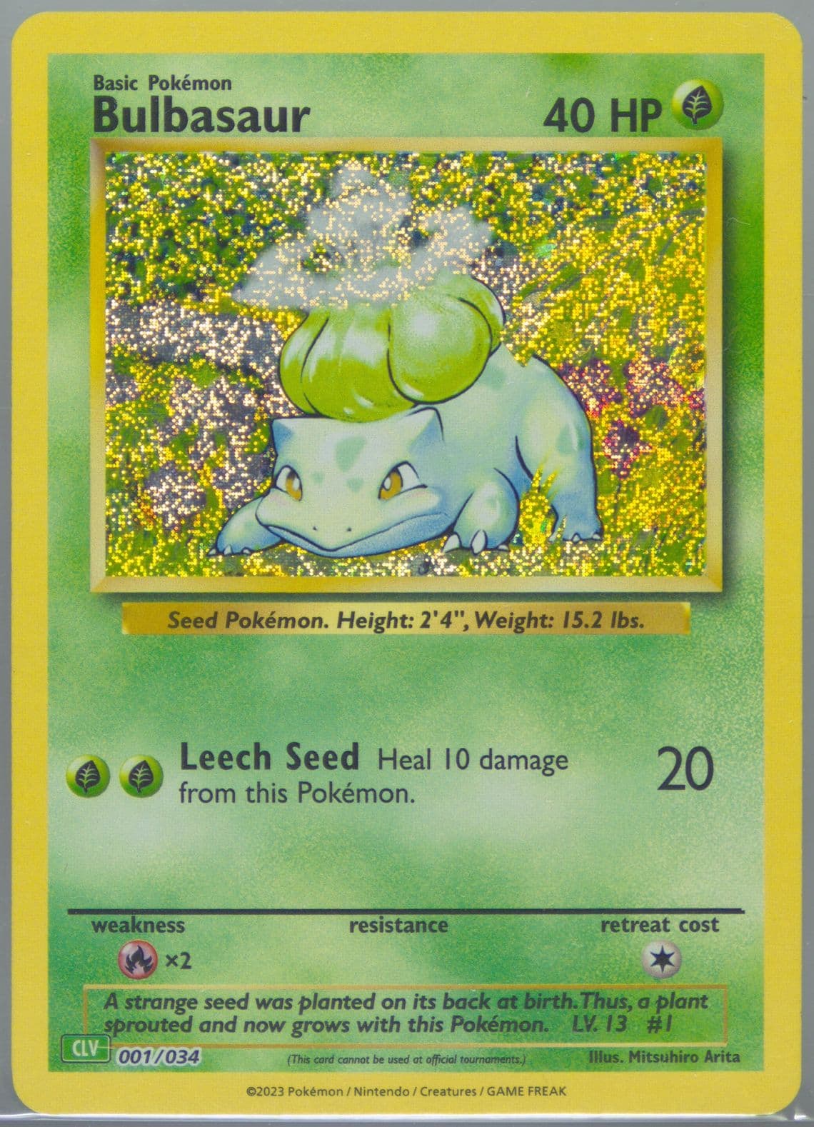 Bulbasaur (001) 2023 Pokemon CLV-Trading Card Game Classic Venusaur & Lugia EX Deck