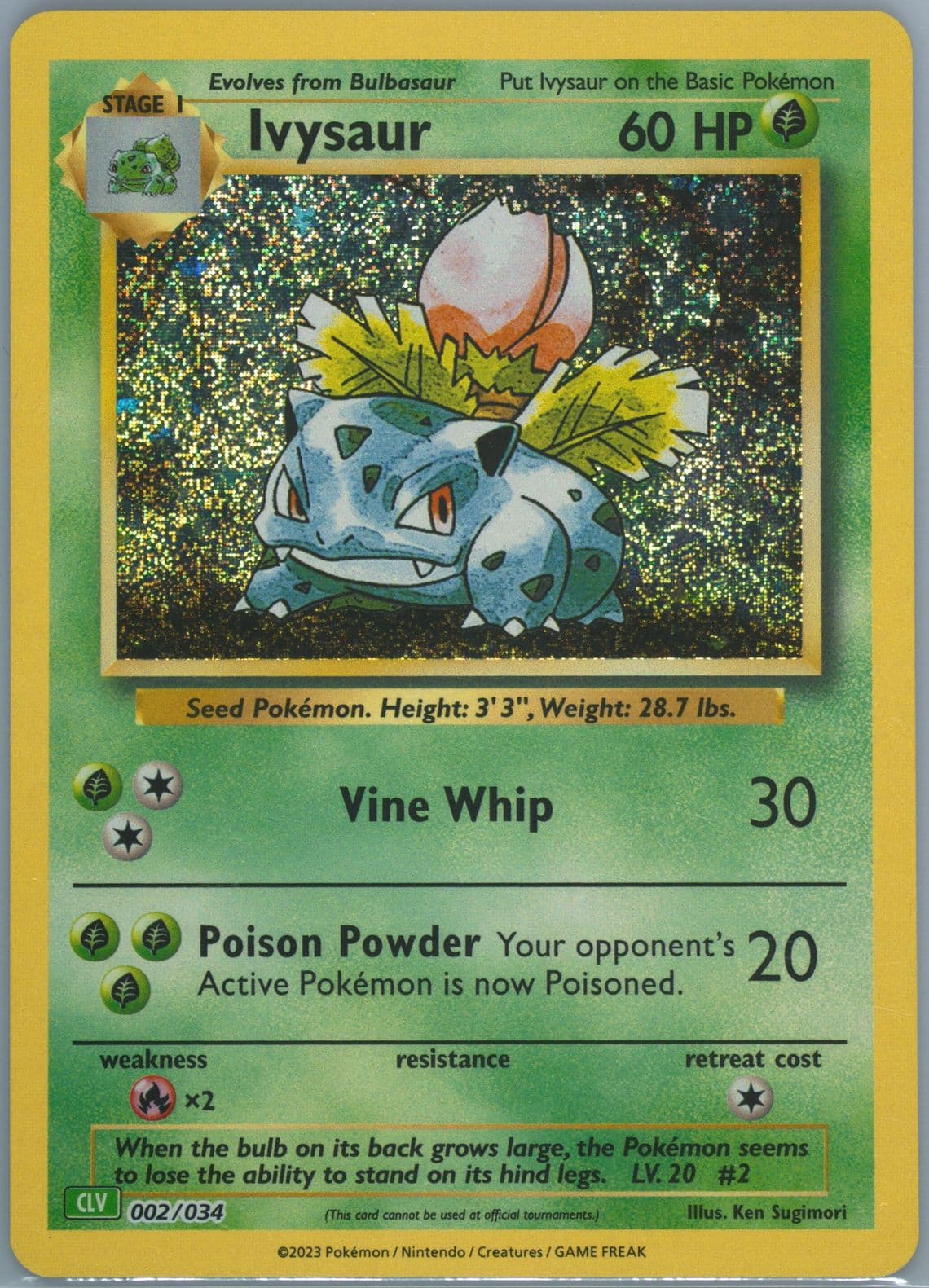 Ivysaur (002) 2023 Pokemon CLV-Trading Card Game Classic Venusaur & Lugia EX Deck
