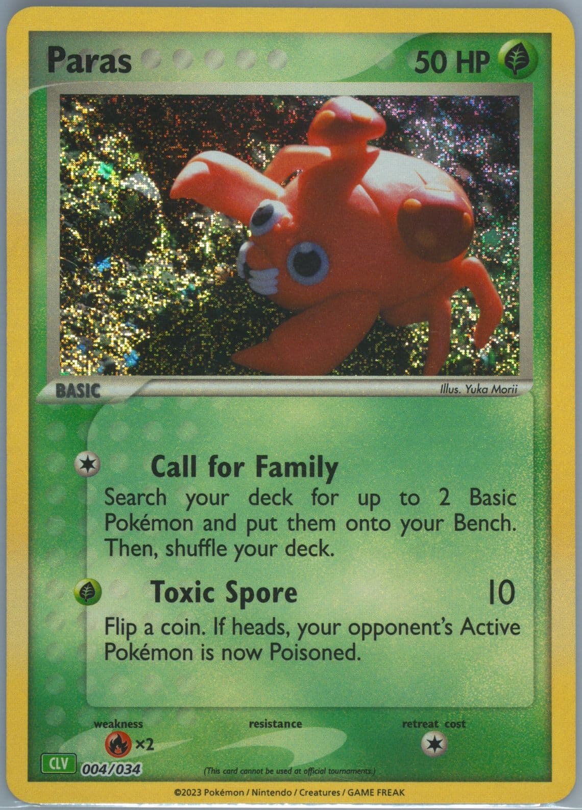 Paras (004) 2023 Pokemon CLV-Trading Card Game Classic Venusaur & Lugia EX Deck