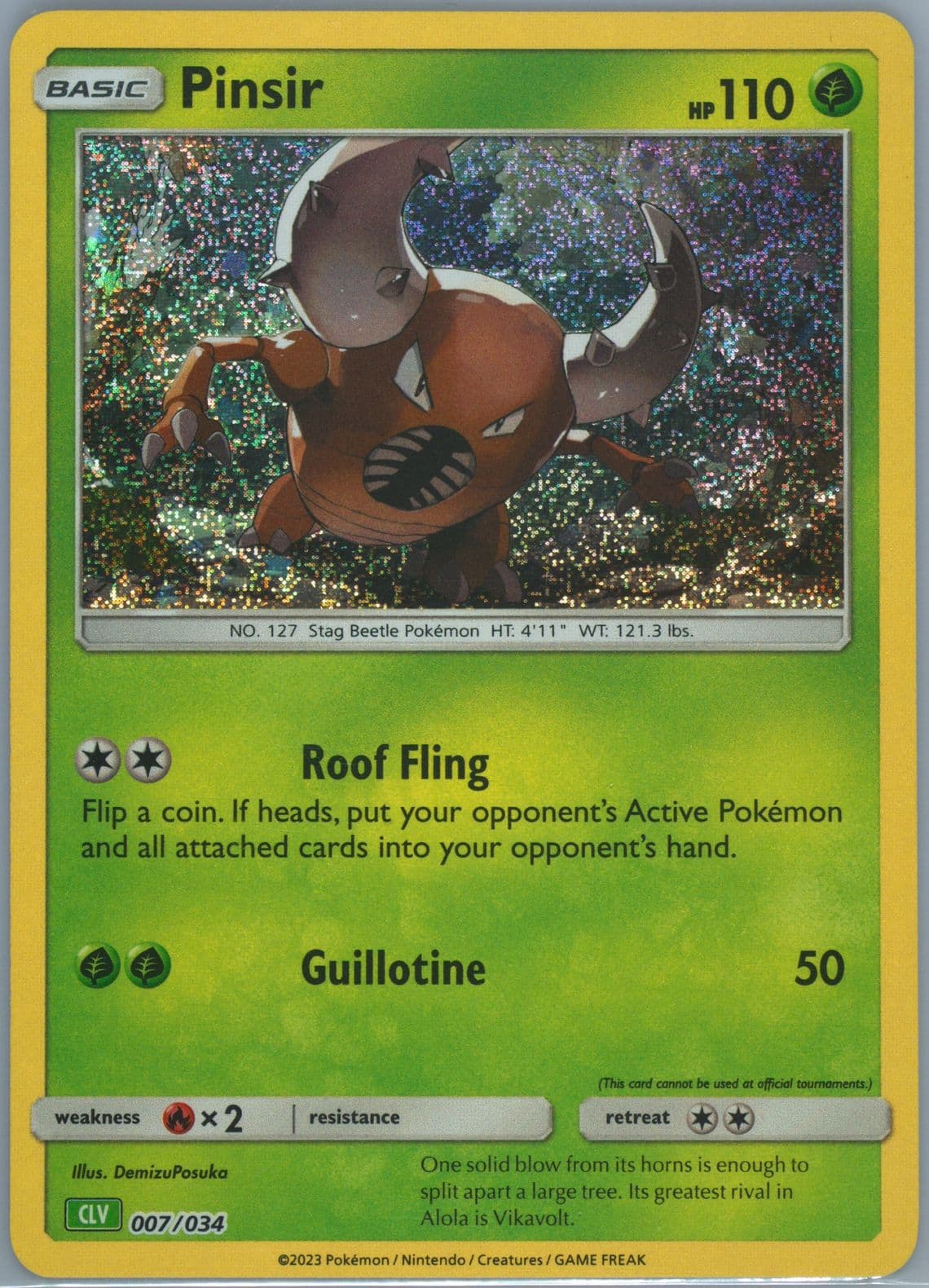 Pinsir (007) 2023 Pokemon CLV-Trading Card Game Classic Venusaur & Lugia EX Deck