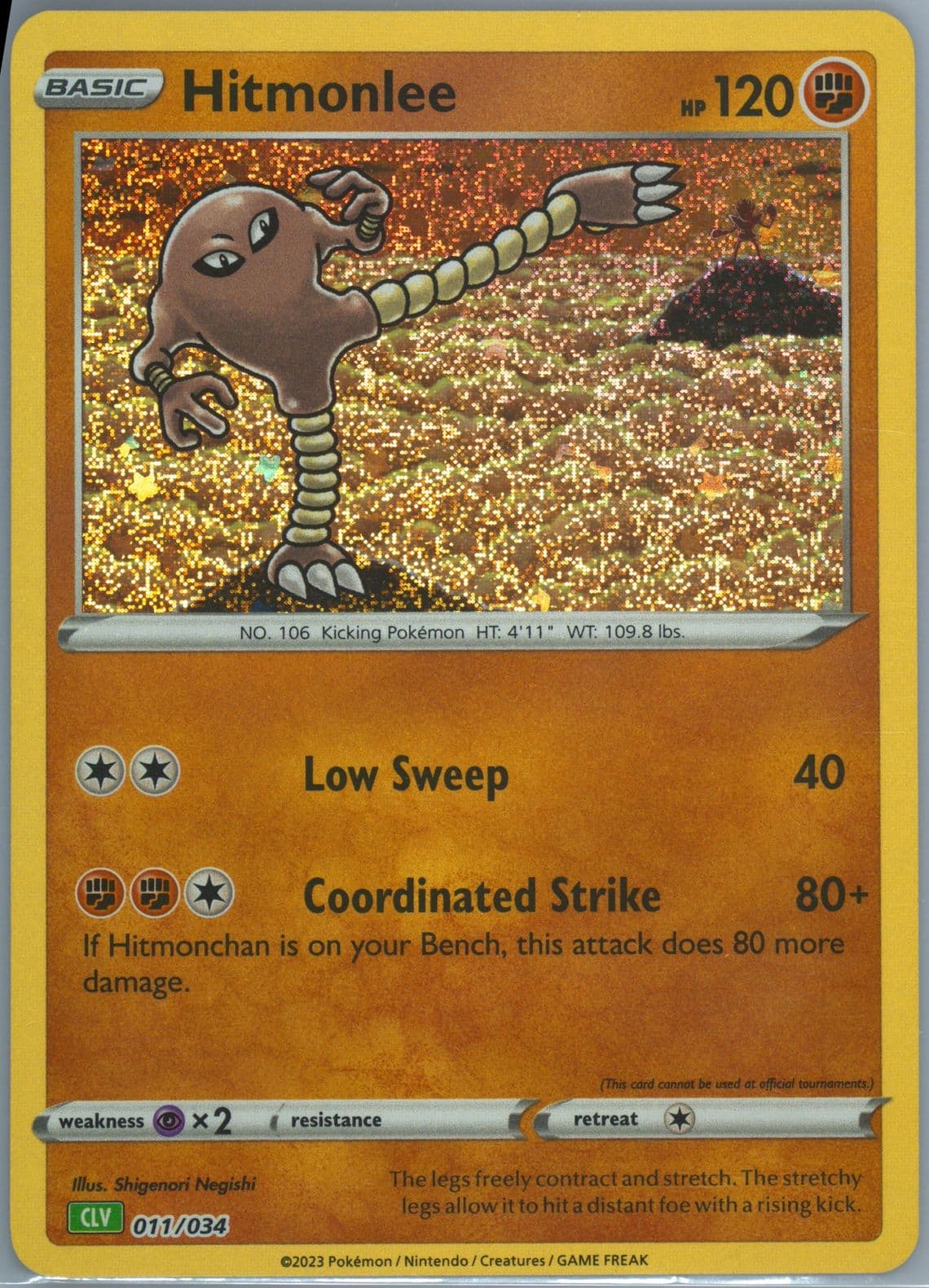 Hitmonlee (011) 2023 Pokemon CLV-Trading Card Game Classic Venusaur & Lugia EX Deck
