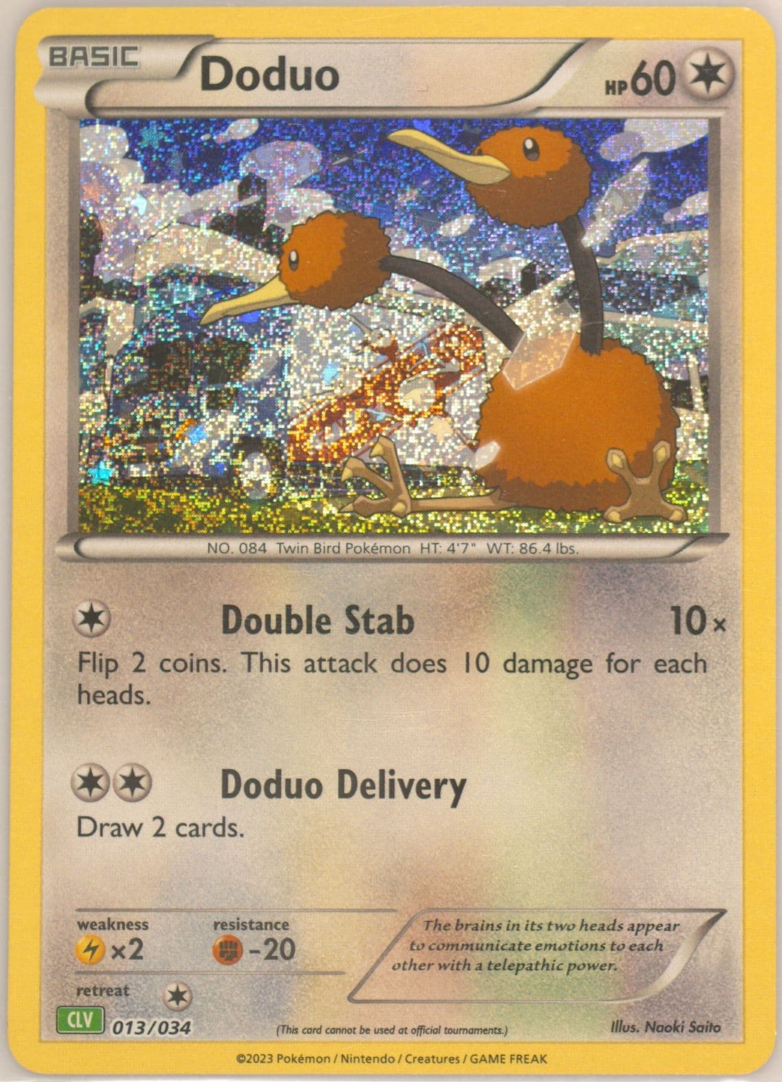 Doduo (013) 2023 Pokemon CLV-Trading Card Game Classic Venusaur & Lugia EX Deck