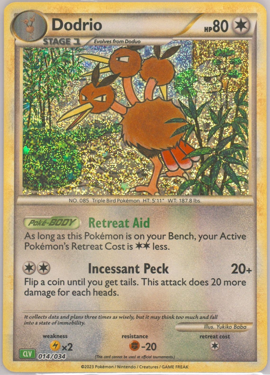 Dodrio (014) 2023 Pokemon CLV-Trading Card Game Classic Venusaur & Lugia EX Deck