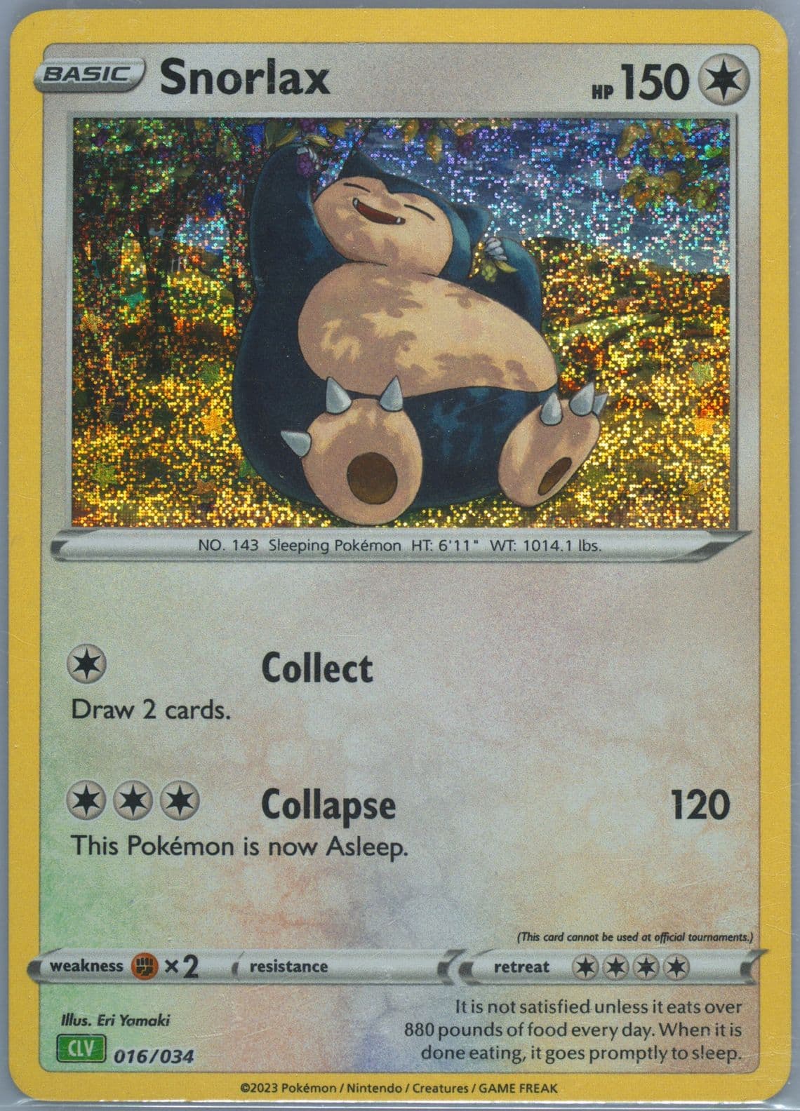 Snorlax (016) 2023 Pokemon CLV-Trading Card Game Classic Venusaur & Lugia EX Deck