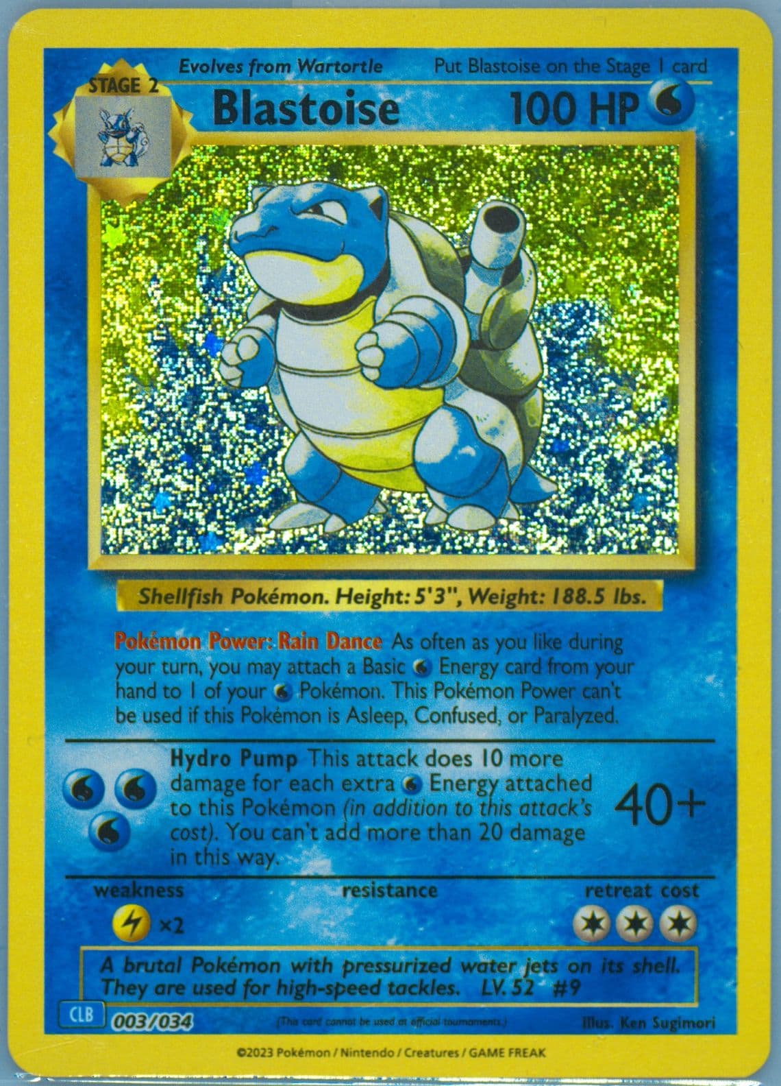 Blastoise (003) 2023 Pokemon Clb-Trading Card Game Classic Blastoise & Suicune EX Deck
