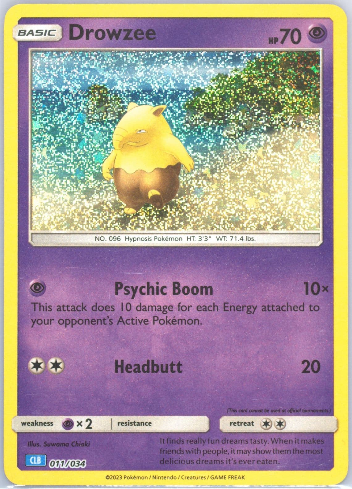 Drowzee (011) 2023 Pokemon Clb-Trading Card Game Classic Blastoise & Suicune EX Deck