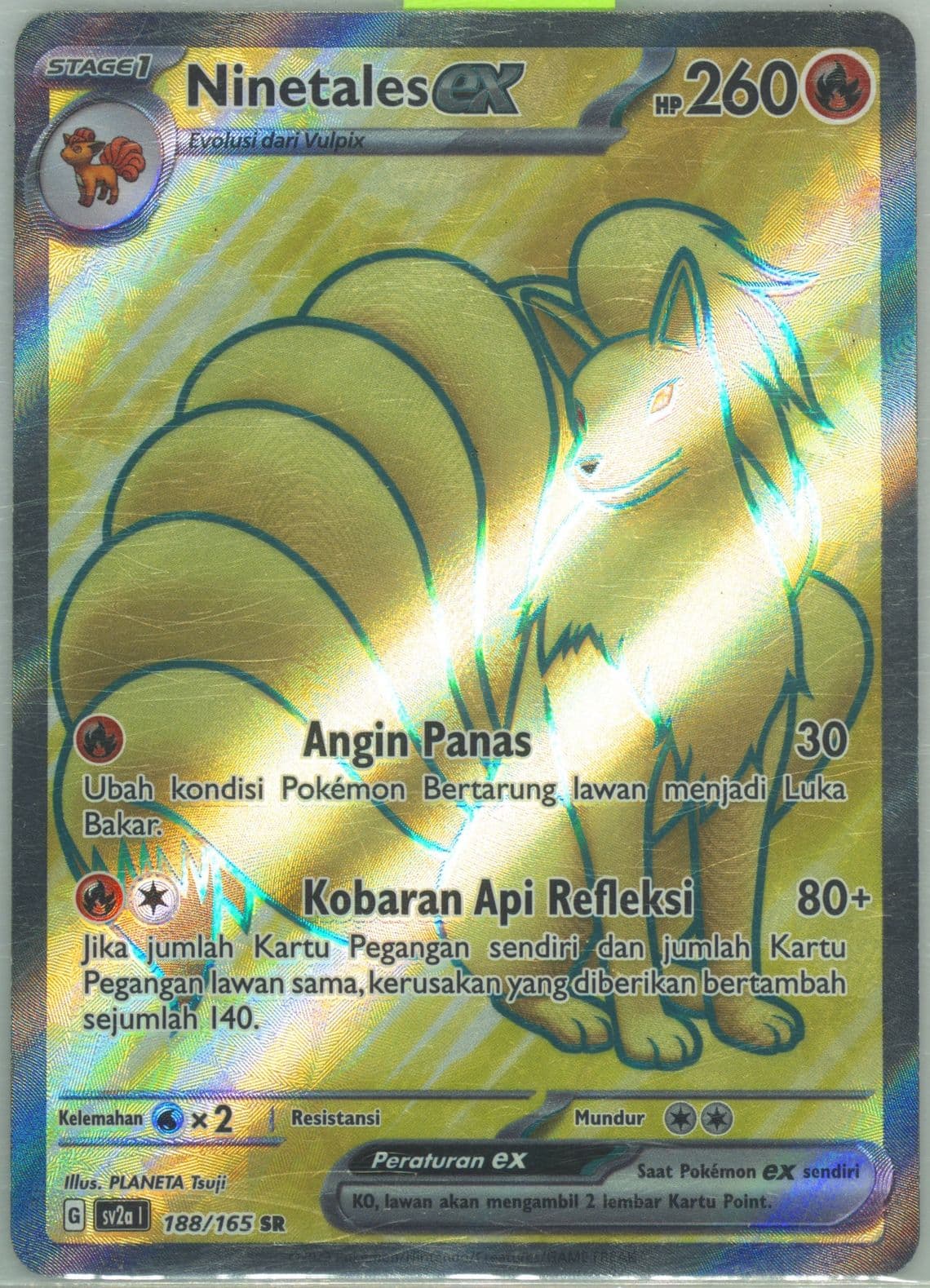 Ninetales EX Super Rare (188) 2023 Pokemon Indonesian Sv2a I-Pokemon 151