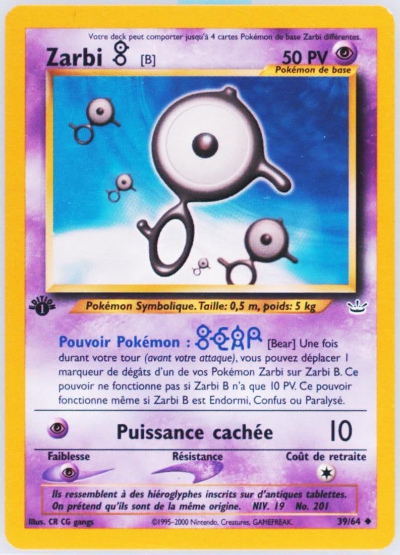 Zarbi B 1st Edition (39) 2002 Pokemon French Neo Revelation