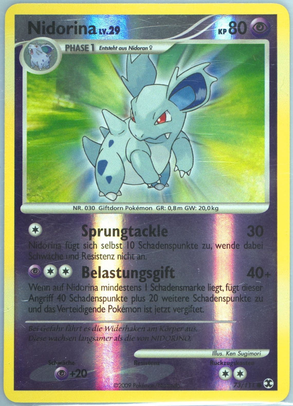 Nidorina-Reverse Foil German (73) 2009 Pokemon Platinum Rising Rivals