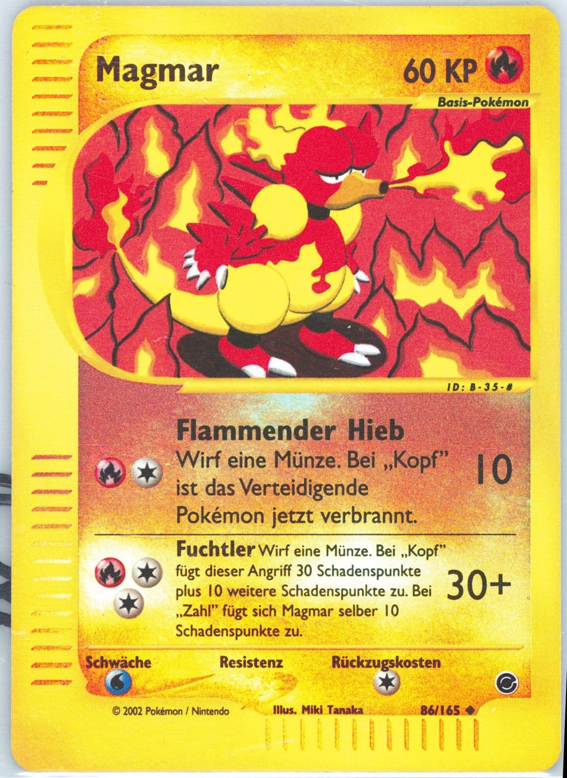 Magmar-Reverse Foil German (86) 2002 Pokemon Expedition