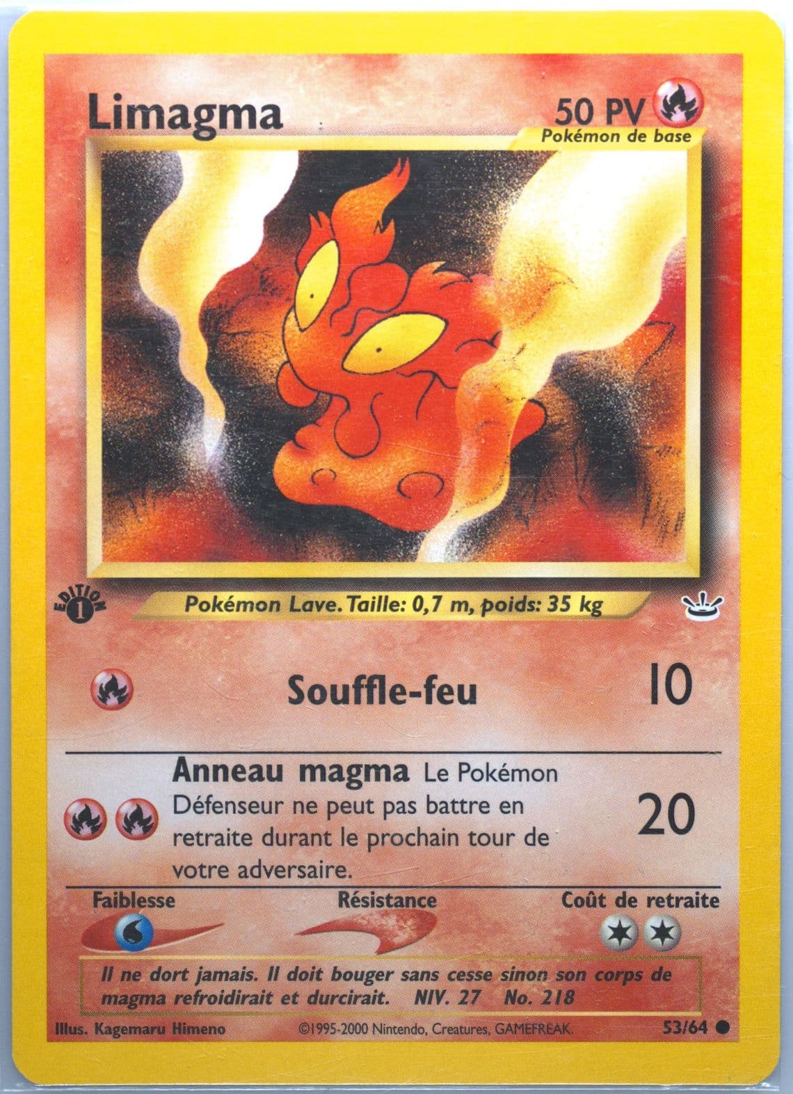 Limagma 1st Edition (53) 2002 Pokemon French Neo Revelation