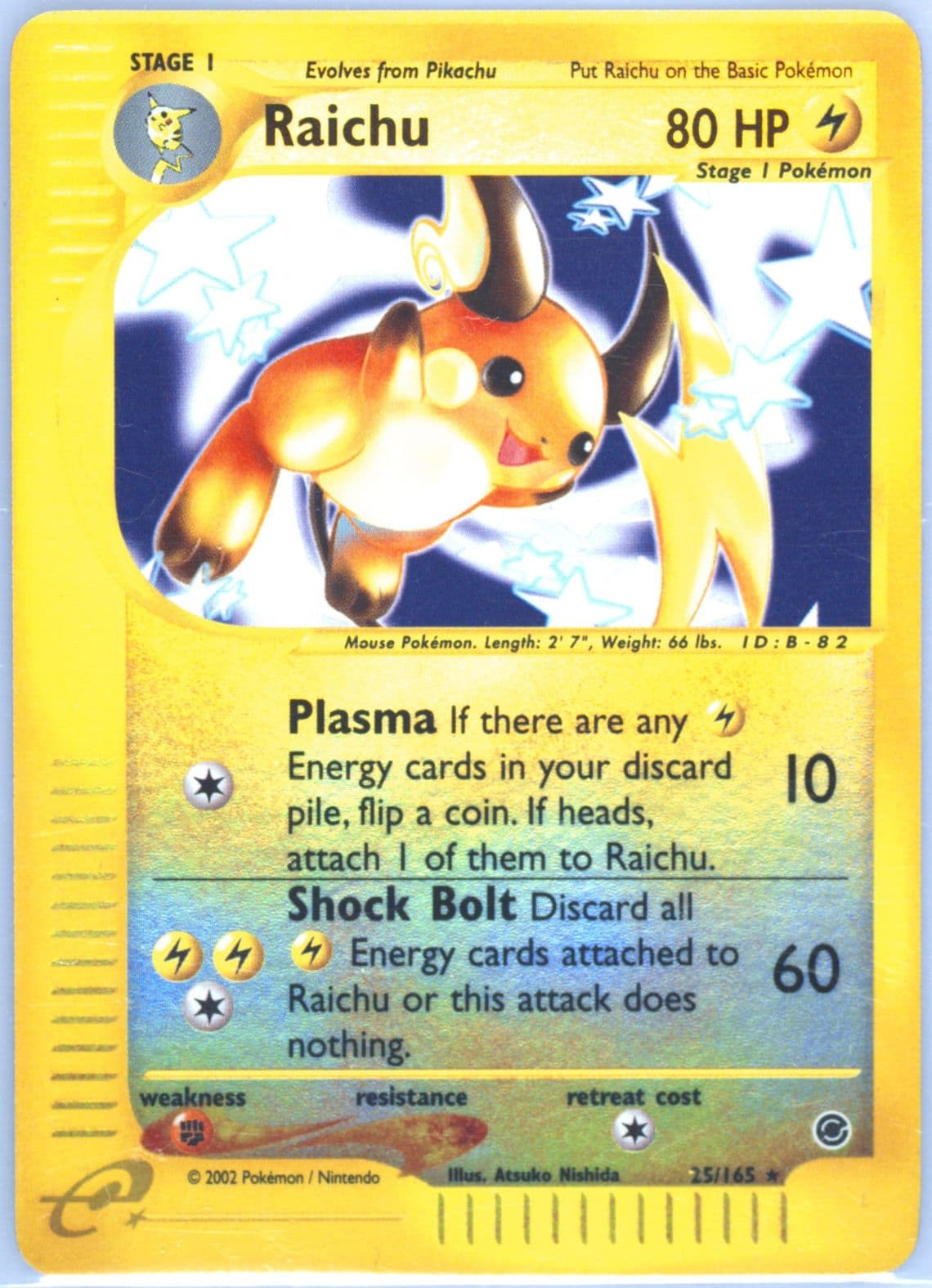 Raichu-Reverse Foil (25) 2002 Pokemon Expedition
