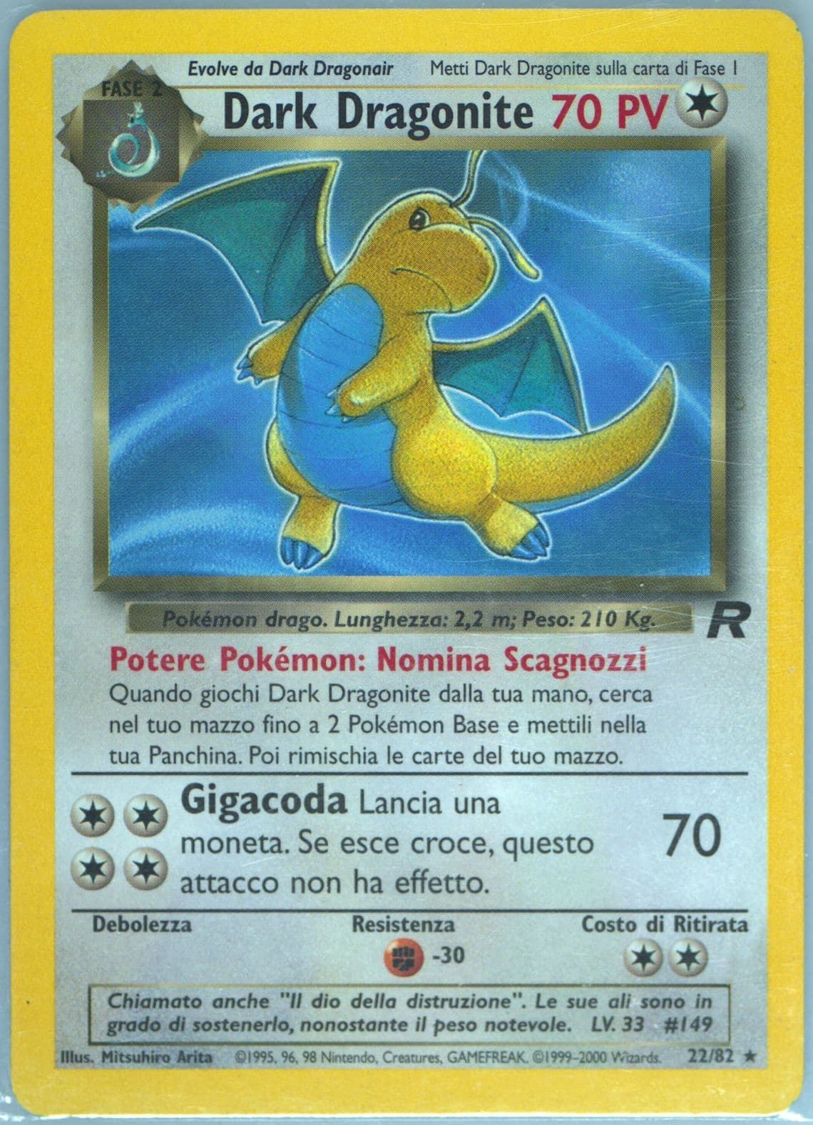 Dark Dragonite (22) 2001 Pokemon Italian Rocket