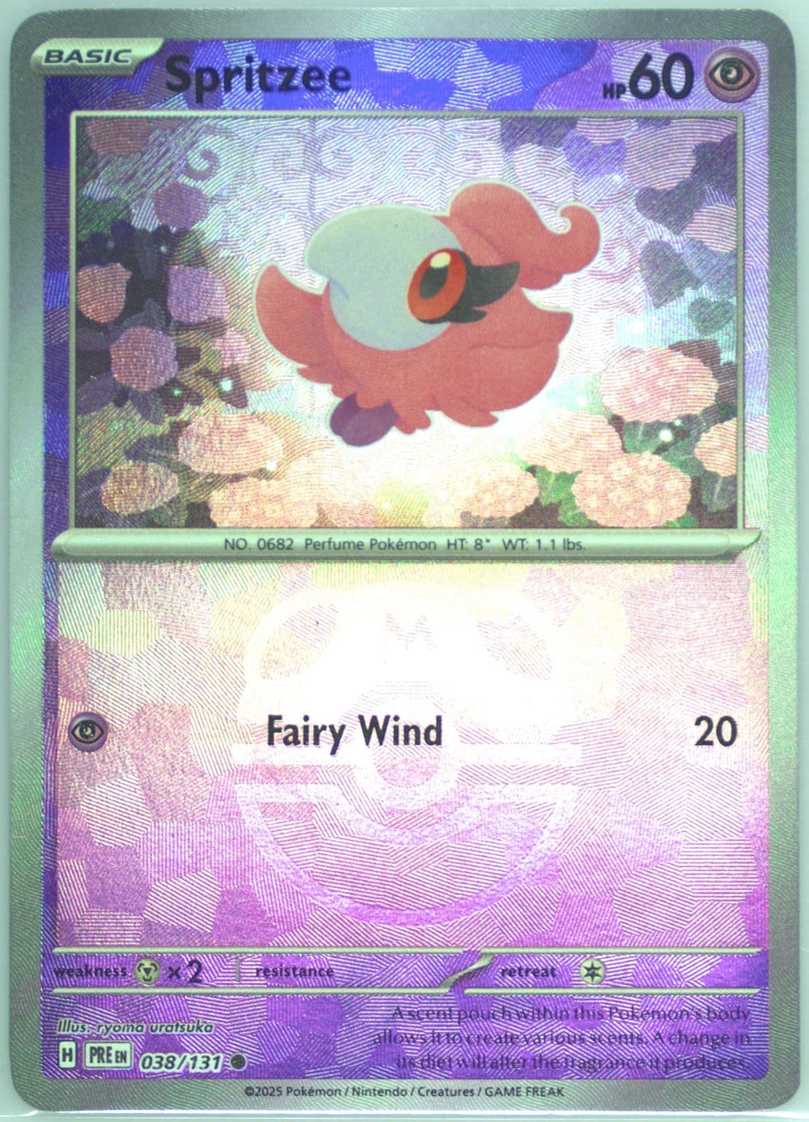 Spritzee Poke Ball Reverse Holo (038) 2025 Pokemon Pre EN-Prismatic Evolutions