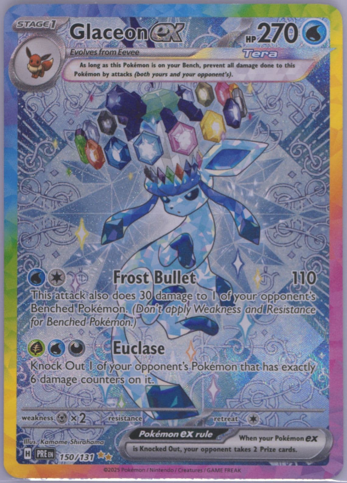 Glaceon EX Special Illustration Rare (150) 2025 Pokemon Pre EN-Prismatic Evolutions