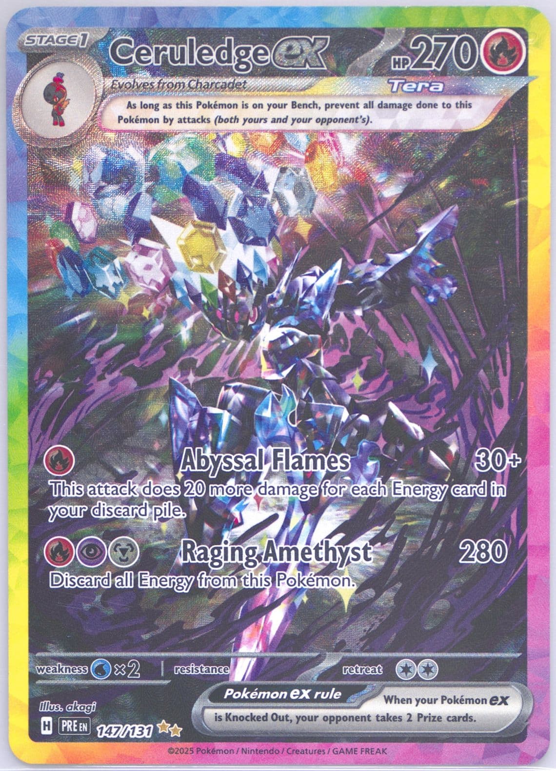 Ceruledge EX Special Illustration Rare (147) 2025 Pokemon Pre EN-Prismatic Evolutions