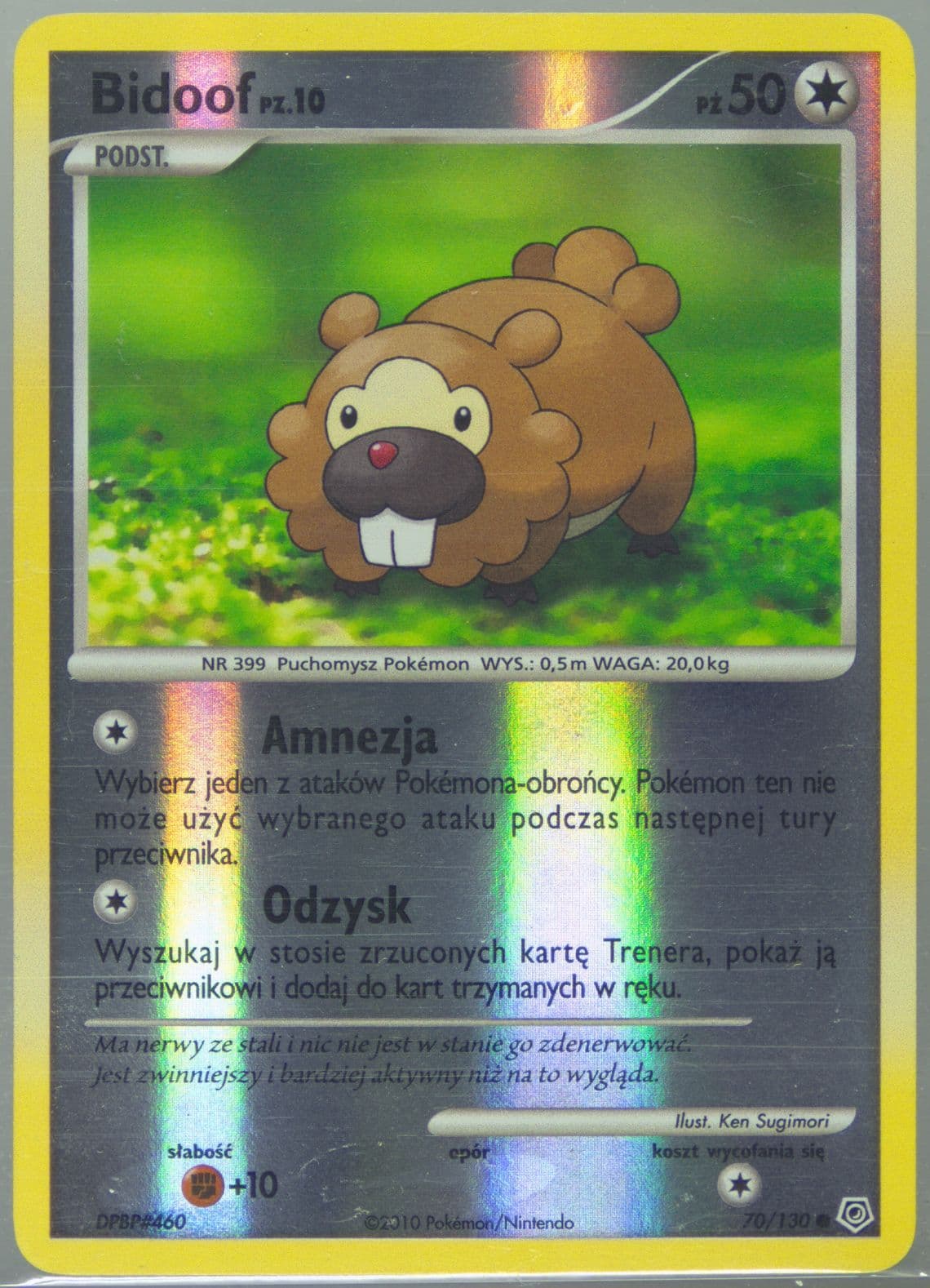 Bidoof-Reverse Foil (70) 2010 Pokemon Polish Diamond & Pearl