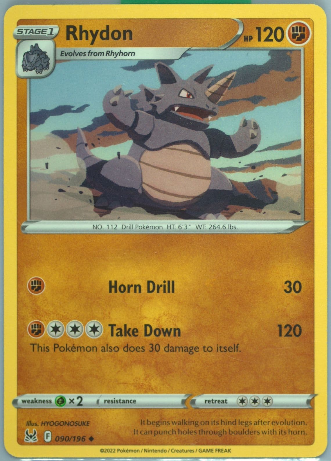 Rhydon (090) 2022 Pokemon Sword & Shield Lost Origin