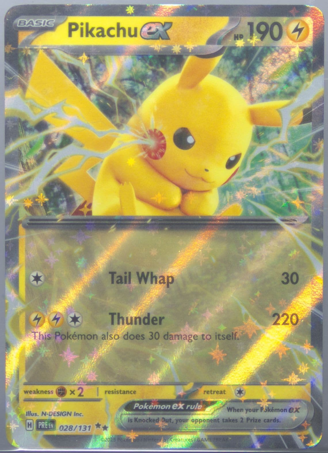Pikachu EX (028) 2025 Pokemon Pre EN-Prismatic Evolutions