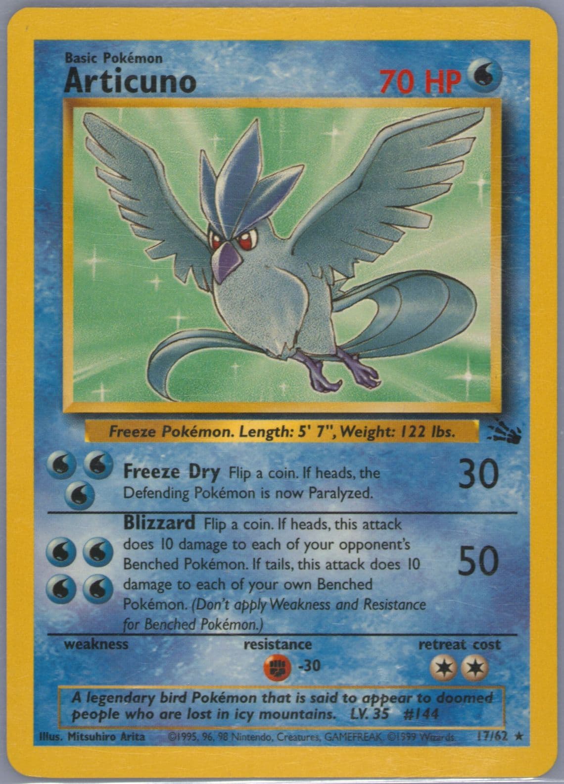 Articuno (17) 1999 Pokemon Fossil