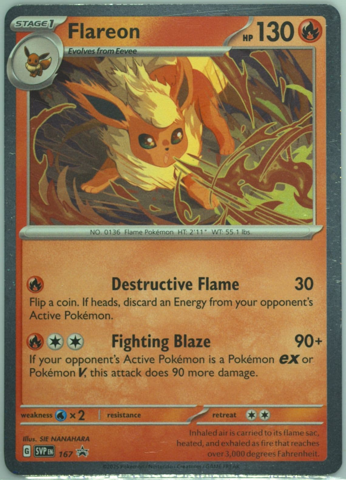 Flareon Prismatic Evolutions Poster Collection (167) 2025 Pokemon Svp EN-SV Black Star Promo
