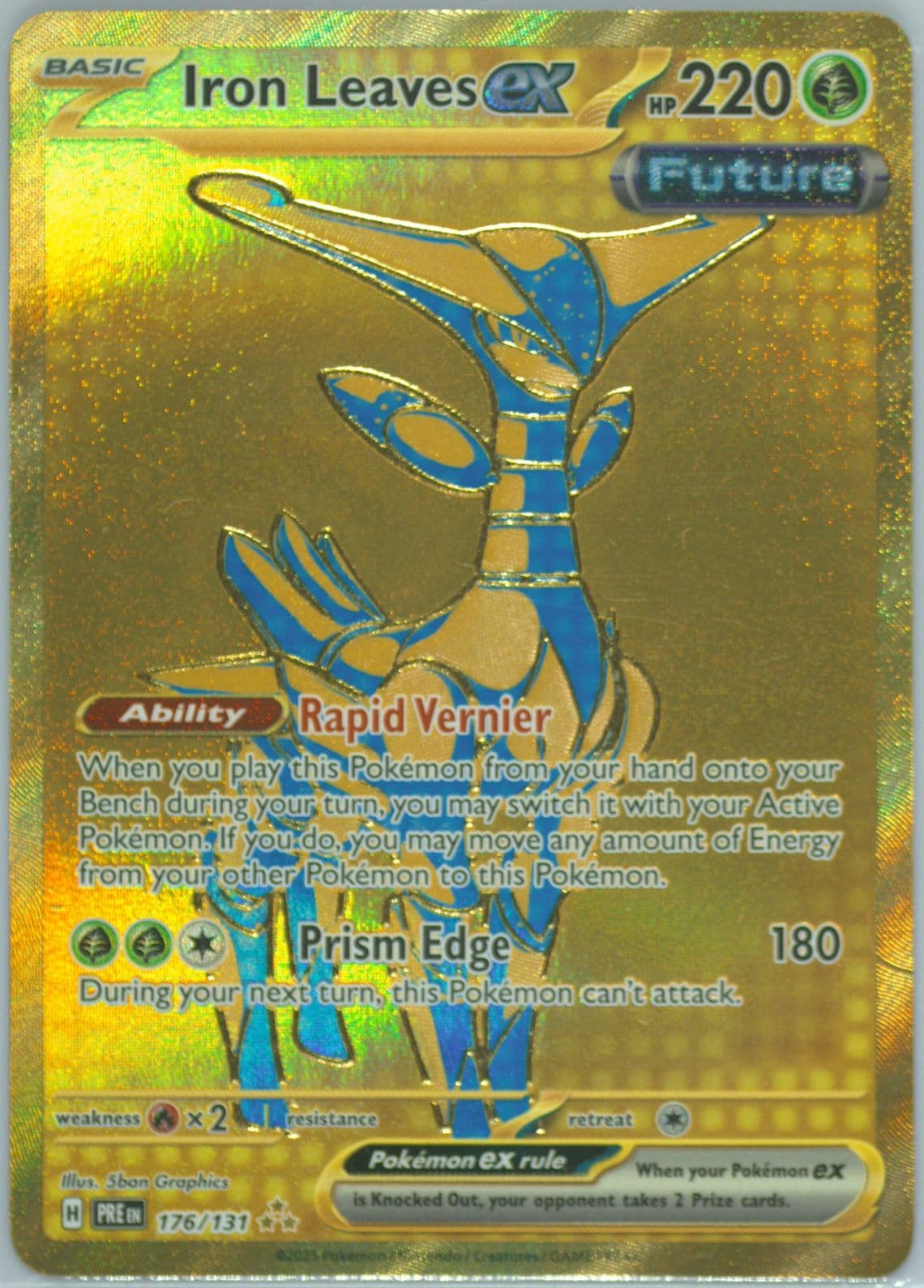 Iron Leaves EX Hyper Rare (176) 2025 Pokemon Pre EN-Prismatic Evolutions