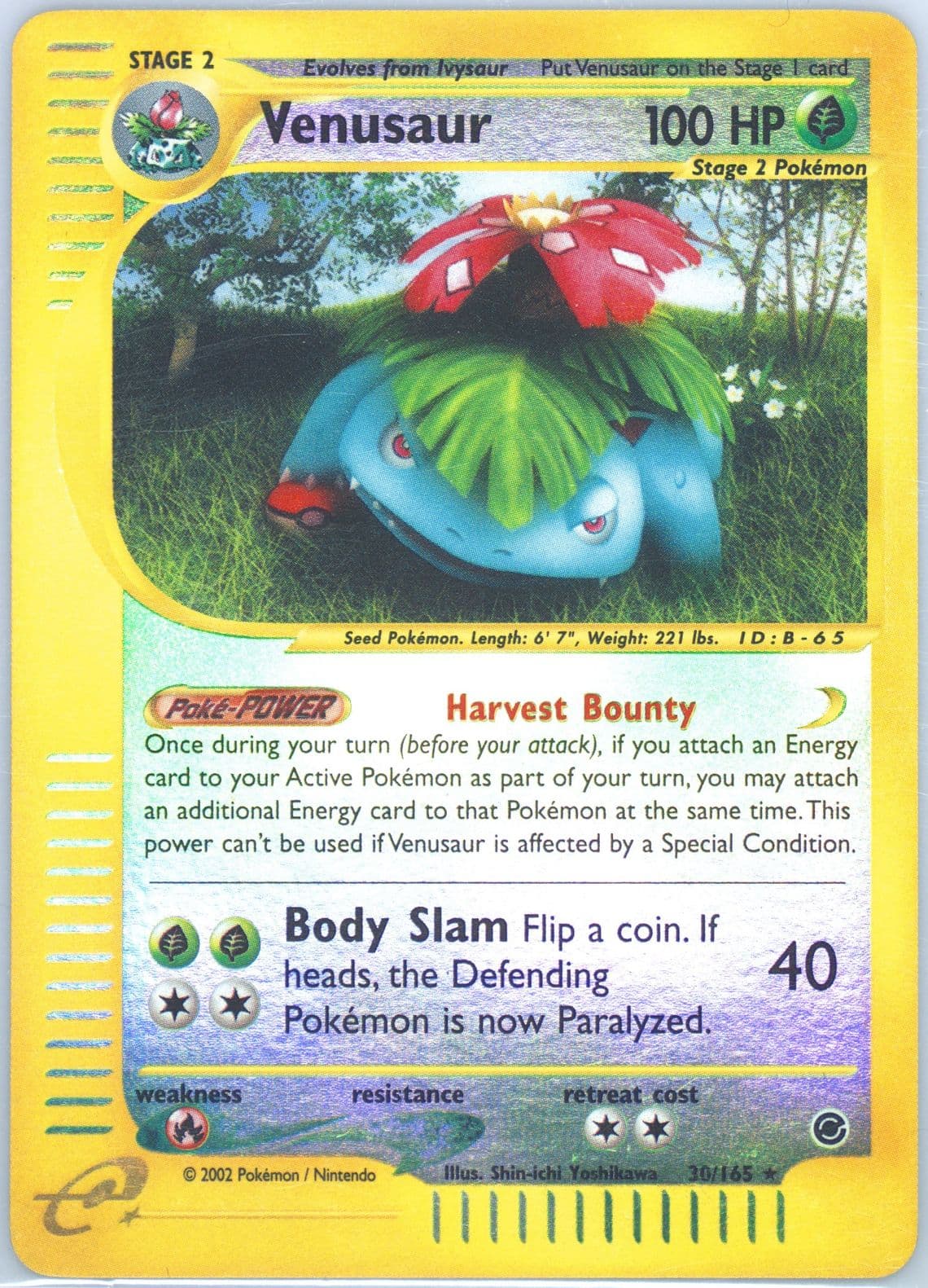 Venusaur-Reverse Foil (30) 2002 Pokemon Expedition